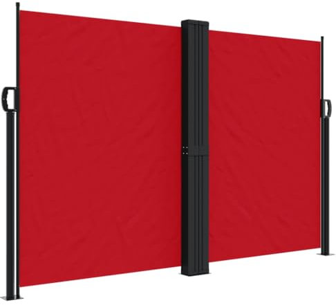 vidaXL Auvent Latéral Rétractable, Brise-Vue de Jardin, Écran de Protection, Écran de Balcon Terrasse Arrière-Cour Extérieur, Rouge 160x1000 cm