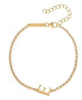 SINGULARU - Pulsera Single Letter - Pulseras en Plata de Ley con Acabado en Baño Oro de 18Kt - Joyas Para Mujer - Cadena Elegante con Motivo Letra