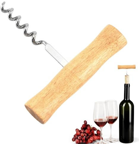 Sacacorchos en de T, sacacorchos clásico, abrebotellas de vino sumiller estilo T - Corcho profesional portátil, fácil de atornillar y sacar de acero inoxidable, corcho
