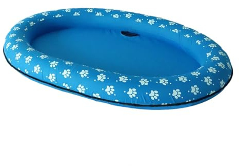 Paw Design Pet Float Float Raft - Hund schwimmendes Reihenbett | Hund Pool Float | Faltbarer aufblasbarer Hundepool Float | Sommer Pet Pool Float für kleine, mittelgroße und große Katzen und