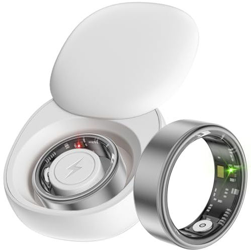 findtime Smart Ring Fitness Ring Tracker Smartringe für Herren Damen Schrittzähler Aktivitätstracker 5ATM Wasserdicht Schlaftracker Smartring Herzfrequenz Pulsmessser Fitnessring Android iOS Größe 11