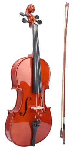 Bratsche aus Massiver Fichte mit Bogenetui, Saiteninstrument in Voller Größe für Musikliebhaber, Weicher, Schützender Innenraum in Brauner Farbe