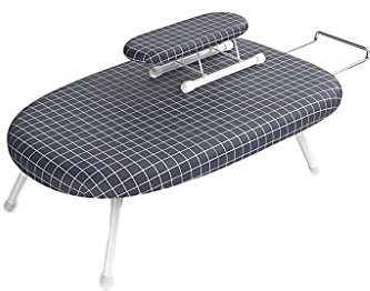 Table à repasser professionnelle pliable et réglable avec petite planche à repasser amovible (C)