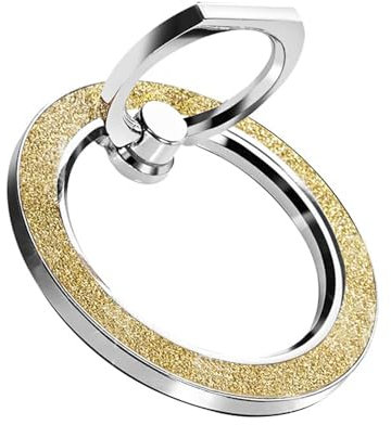 Fdeety Eleganter Handy Ringhalter Aus Metall Mit Glitzer Design 360° Drehbarer Fingerhalter Ständer Für Smartphones Kompatibel Mit Allen Handymodellen Robust Und Stilvoll