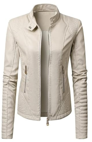 Giacca in pelle a maniche lunghe da donna Giacca in pelle da moto Giacca in pelle PU Giacca da donna alla Cappotto Donna Invernale Biker Donna Giacca Pelle