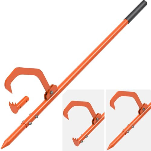 BeneLabel Herramienta para Apisonar Troncos, Timberjack Cant Gancho, Herramienta Forestal Resistente 2en1 para LeñA con Mango Peavy, Herramienta MúLtiple para Agarrar, 150-165cm