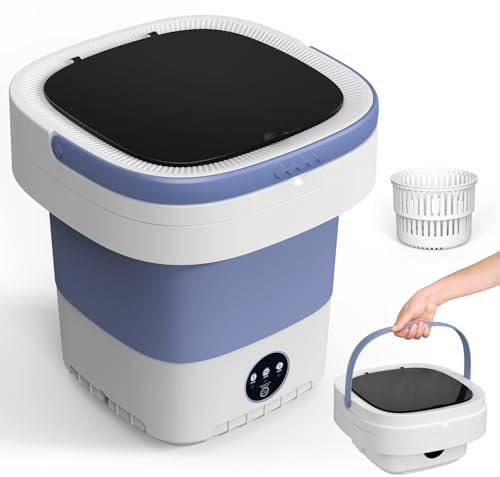 Mini Machine à Laver,12L Machine a Laver Portable,Mise à Jour Mini Lave Linge avec 3 Modes de Nettoyage en Profondeur & Panier D'essorage Amovible.Washing Machine Pliables pour Appartements,Dortoirs