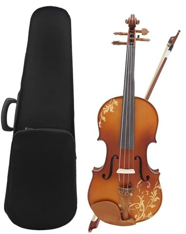 Geige 4/4 Akustische Violine Massivholz Violine Mit Fall Bogen Saite Schulterstütze Tuner Tuch Violine Teile Und Zubehör(SET1)