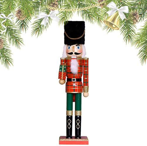 Figura de cascanueces tradicional - Cascanueces de soldado de 45 cm, decoración navideña de cascanueces, muñeca festiva para escritorio, decoración de Navidad, clásico