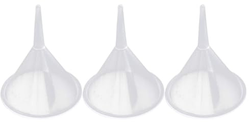 NRVTRE Lot de 3 petits entonnoirs transparents pour transfert de liquide, mini entonnoir en plastique pour poudre, pour huiles essentielles, parfums
