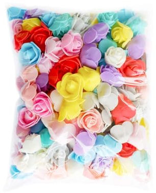 Foam Rose Flower Heads Fiori Artificiale,200 PCS Fiori di Schiuma Artificiale Mini Rose di Schiuma Testa di Fiore Finta per Artigianato Fai-da-Te Mazzi di Nozze Tavoli per Feste Decorazioni per Casa