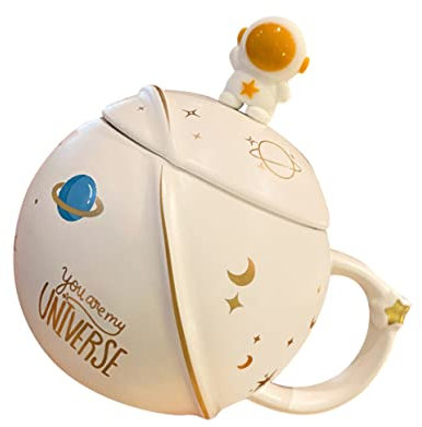 Cabilock Tazza E Cucchiaio in Ceramica Estetica Tazza Da Caffè A Doppia Parete Per Uso Quotidiano