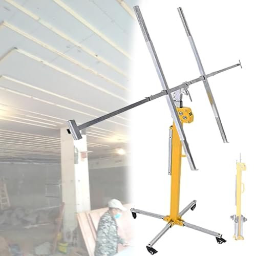 Elevador de placas de yeso y cartón yeso - Capacidad máxima 50 kg, 3/3,5/4/4,5/5 m, herramienta elevadora para uso comercial y doméstico, fácil montaje y ruedas integradas de 5 cm,3m