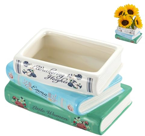 Book Vase Shaped Vase Cute for Flowers for Home Decoration Home Bedroom Office Decoration Classic Title Book