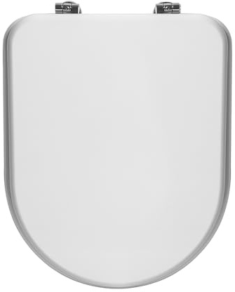 Copriwater Odeon Catalano Dedicato in Legno Rivestito Resina Bianca | Sedile WC Compatibile Vaso Catalano Odeon | con Paracolpi Antiscivolo E Cerniere in Ottone Cromato Incluse