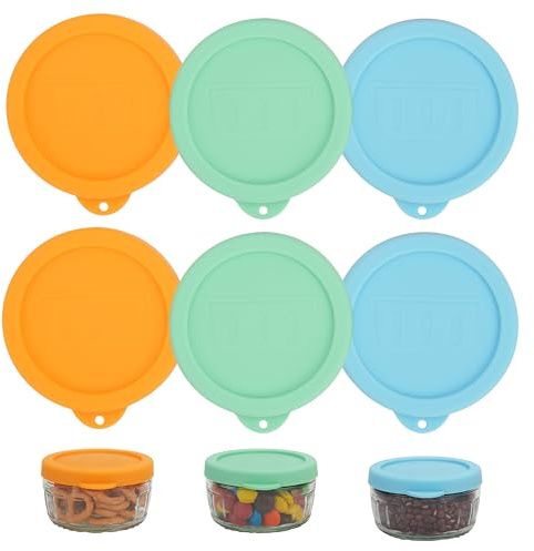 Silicone Lid for Gü Pots 6 Packs Jar Lids Compatible with Gu Puds Cheesecake & Desserts, GU Pot lids