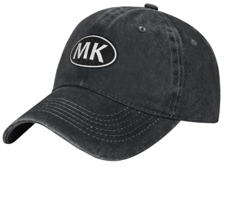 GZMQMOKD Baseball caps für Damen MK Initialen Monogramm Oval Weiß Buchstaben Baseball Cap Hut Mann Luxus lustiger Hut Angelmütze Männer Golf Wear Damen