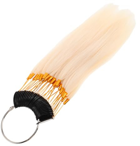 Ipetboom Anneaux de Test de Coloration Capillaire 1 Set Texture Réaliste en Cheveux Humains Blancs Nuancier Polyvalent pour Coloration Naturelle pour Coiffure Créative