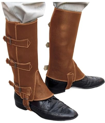 ZythrXLate Gambali da equitazione Ghette in pelle for stivali da trekking, motociclista, coprigambe, for uomo e donna
