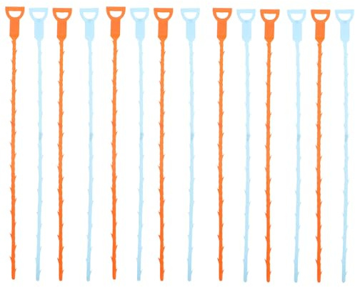 Toddmomy Ganchos de Drenaje Flexibles para Alcantarillado 14 Piezas Plásticos Ecológicos Naranja y Azul Herramienta de Limpieza para Cocina Baño Fregadero Destapa Tuberías Eficaz
