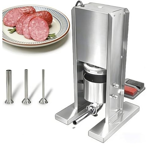 Macchina for salsicce verticale commerciale, Insaccatrice elettrica for salsicce, Insaccatrice for salsicce alimentari in acciaio inossidabile, Capacità 3l, Adatta for ristoranti