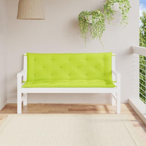 Genérico Cojines de Banco de jardín 2 uds Verde Brillante 150x50x7 cm,Casa y jardín,Decoración,Cojines para sillas y sofás,Verde,361708