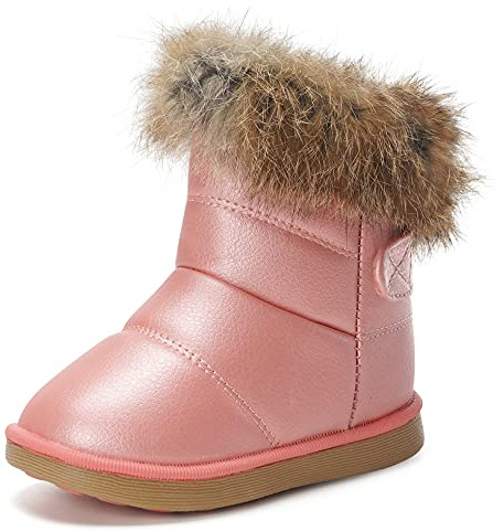 KVbabby Botas de nieve para Niños Invierno Botines Calentar Botas De Nieve Ante Anti-deslizante Zapatos Botas de Trabajo,Rosa,29 EU = fabricante 30