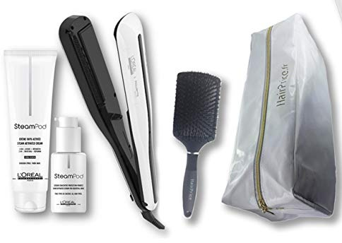 L'Oréal Professionnel Steampod 3.0 Glätteisen + Haarcreme 150 ml + Serum 50 ml + Aufbewahrungstasche + Bürste