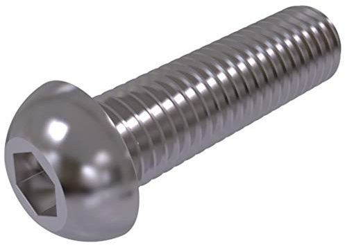 M8 10 mm (Packung mit 10 Stück) Sechskantmuttern mit Schraubenkopf, Bolzen, Innensechskant, Stahl, verzinkt