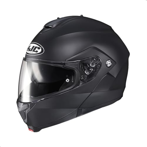 HJC C91 Solid Modular Motorcycle Helmet with HJ-17 Pinlock Shield, DOT Approved (Semi Flat Black, XX-Large)