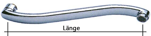S-Auslauf Auslauf für Wand-Armaturen chrom - 3/4 Anschluss 250 mm S
