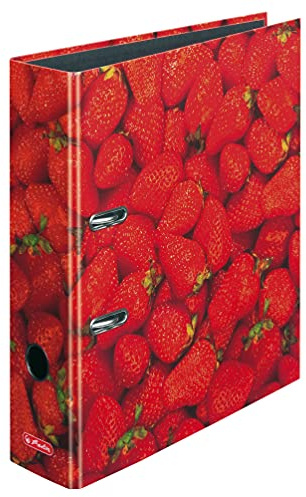 herlitz Ordner A4, 8 cm Rückenbreite, Erdbeeren, 10 Stück
