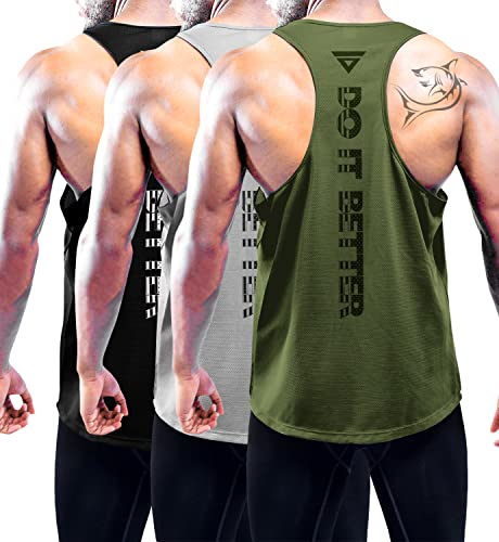 Boyzn 1 or 3er Pack Tank Top Herren, Sommer Ärmelloses T-Shirts Atmungsaktive Muskelshirts Achselshirts, Fitnessstudio Workout Tank Top Sport Unterhemd Gym Bodybuilding Sleeveless T Shirt für Laufen