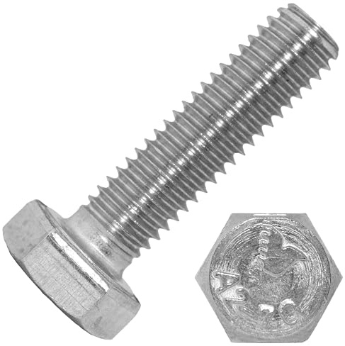Techtanium Sechskantschrauben M16 x 50 mm aus Edelstahl A2 (10 Stück) | Sechskant-Schrauben | Maschinenschrauben | DIN 933