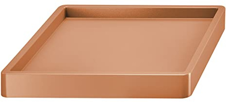 IMJ-Global Sottovaso Quadrato 29x29 Bordo per Trattenere l'Acqua con Ruote 360° Design Moderno Colore Terracotta in Plastica