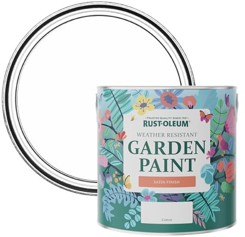 Rust-Oleum White Mould-Resistant Garden Paint In Satin Finish - Cotton (WHITE) 2.5L