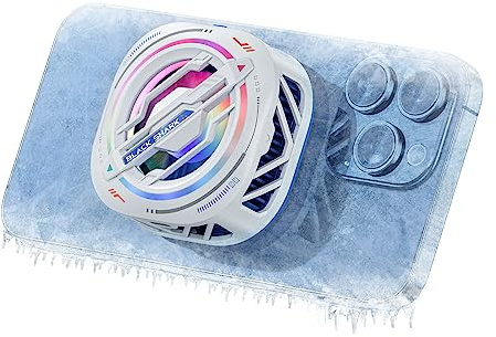 Black Shark Magnetischer Handy-Kühler, RGB-Ventilator, tragbarer Leichter Handy-Kühlventilator Gaming, Telefon-Heizkörper mit größerem Kühlbereich für Handy/Tablet/iPad (weiß)