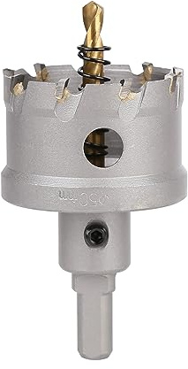 Vearter 50mm Lochsäge mit Titanbeschichteter Zentrierbohrer für Metall | Industrie-Hartmetall Lochbohrer, Geometrischer Zahnstruktur, Deep Drilling Hartmetallbohrer für Edelstahl, Baustahl