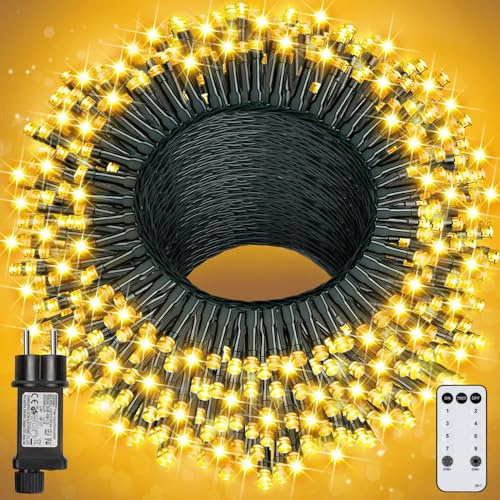 YAGOPAL Guirlande lumineuse de Noël extérieure 100 m 800 LED, 8 modes d'éclairage, télécommande, minuterie, IP65, pour sapin de Noël, terrasse, fête, mariage