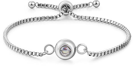 Glooraca Armbänder mit Bild innen personalisierte Foto Projektion Armband für Frauen Bild Armband personalisierte Foto Geschenke für Mama Freundin