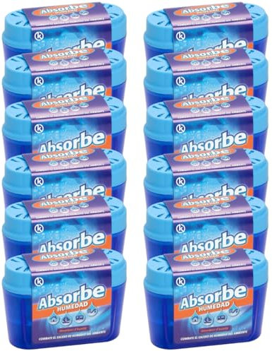 KROWN - Absorbe Humedad, Deshumidificador Antihumedad Habitación, Atrapa Humedad Interior para Armarios, Cocina, Coche, Trasteros, Baños (12 Unidades)