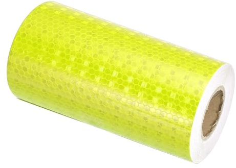 PATIKIL Reflective Tape, 6 Inch x 33 FT Waterproof Adhesive High Visibility Warning Safety Tape External Accessories Conspicuous for Cars Trucks, Fluorescent Yellow