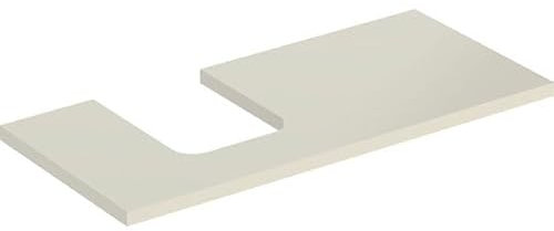 Keramag Geberit ONE Waschtischplatte, Ausschnitt Links, für Aufsatzwaschtisch Schalenform, 105x3x47cm, 505.294.00.; Farbe: Sand-grau lackiert hochglänzend