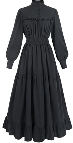 CR ROLECOS Viktorianisches Kleid Gothic Mittelalter Vintage Edwardianisches Kleid Damen Karneval Freizeitkleider