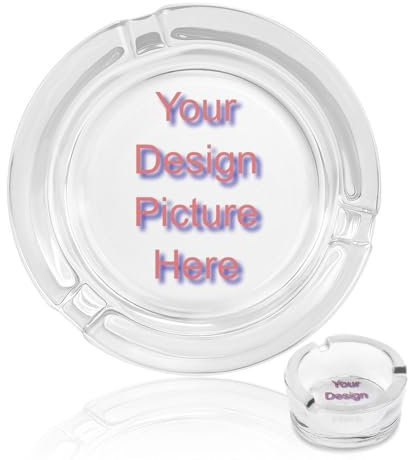 GDJSMIN Custom DIY Picture ashtrays made of glass - ashtrays for household and catering - glass ashtrays for cigarettes - smoking collectors table ashtrays, YLCT-3D7u7w23