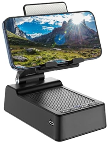 Supporto per telefono per auto, suono surround croccante Supporto per telefono auto con altoparlante, caricatore wireless regolabile Supporto per telefono auto con antiscivolo Supporto per auto per
