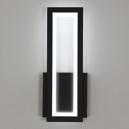 Osairous Applique Murale Intérieure LED, 16W 1800LM Lampe Murale Noir Moderne Acrylique, Luminaire Mural Lumière Blanche 6500K pour Chambre, Salon, Couloir, Escalier, 32CM