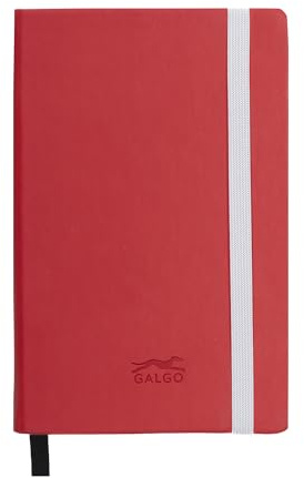 Unipapel Notizbücher, fester Einband, mit vertikalem Verschluss, abgerundete Ecken, Kunstleder, Rot, kariert, Hardcover, A6, 80 Blatt