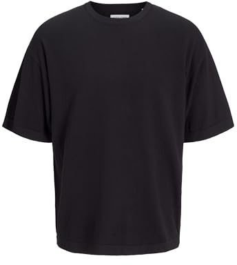 JACK&JONES JJEEMIL Knit Tee SS SN, svart, S