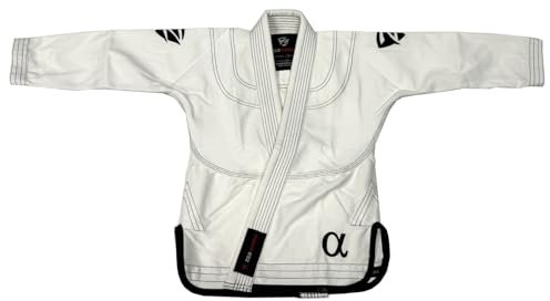 Zed Honra - Youth Alpha Gi - Premium BJJ Kimono, strapazierfähiges Perlengewebe und Ripstop, inklusive weißem Gürtel und Tasche, Weiss/opulenter Garten, M4 US